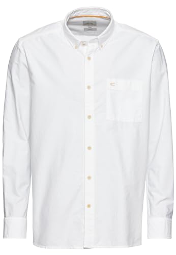 camel active Herren Oxford Langarm Hemd aus Organic Cotton Weiß Menswear-S von camel active