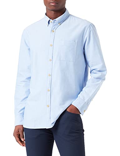 camel active Herren Oxford Langarm Hemd aus Reiner Baumwolle Hellblau, Menswear-M von camel active