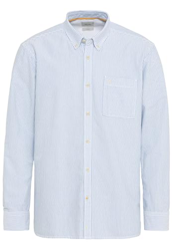 camel active Herren Oxford Streifenhemd aus nachhaltigem Organic Cotton Blau-Weiß, Menswear-XXL von camel active