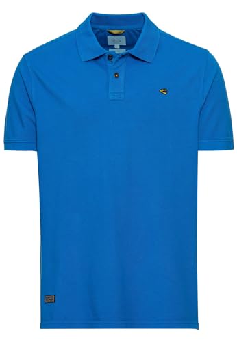 camel active Herren Pique Kurzarm Poloshirt in Regular Fit aus Reiner Baumwolle Blau, Menswear-M von camel active