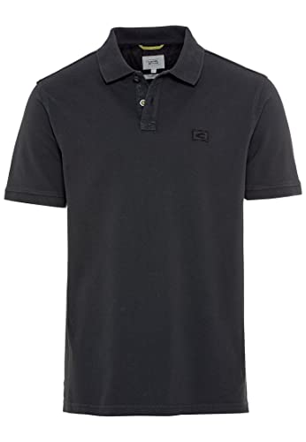 camel active Herren Piqué Poloshirt aus Reiner Baumwolle Schwarz, Menswear-M von camel active
