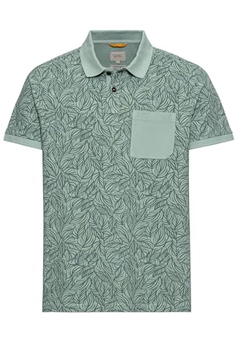 camel active Herren Piqué Poloshirt aus Reiner Baumwolle mit floralem Allover-Print Grün, Menswear-M von camel active