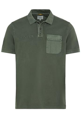 camel active Herren Piqué Poloshirt aus zertifiziertem Organic Cotton Dunkelgrün Menswear-XL von camel active