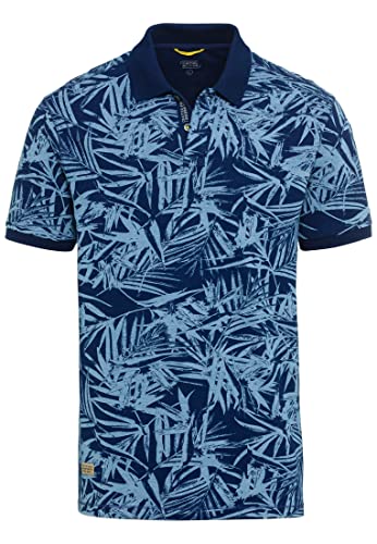 camel active Herren Piqué Poloshirt mit Allover Print Blau Menswear-M von camel active