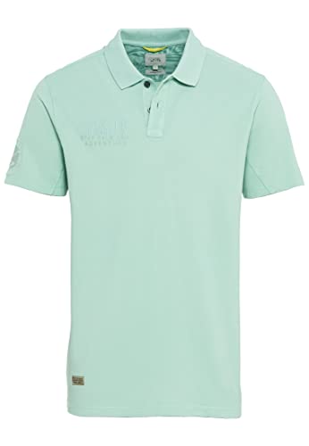 camel active Herren Piqué Poloshirt mit Stickerei aus Reiner Baumwolle T-Shirt, Grün, L von camel active