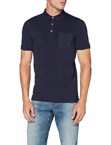 camel active, Kurzarm Polohemd Poloshirt Pique Darkblue L von camel active