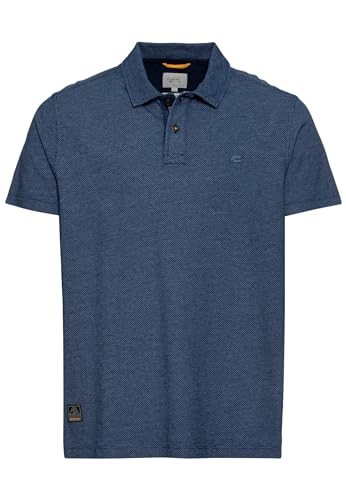 camel active Herren Poloshirt mit minimal Allover-Print Dunkelblau, Menswear-M von camel active