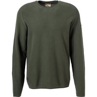 camel active Herren Pullover grün Baumwolle unifarben von camel active