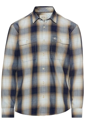 camel active Herren Regular Fit Langarmhemd aus Baumwolle Dunkelblau, Menswear-XXL von camel active