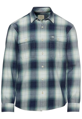 camel active Herren Regular Fit Langarmhemd aus Baumwolle Grün, menswear-4XL von camel active
