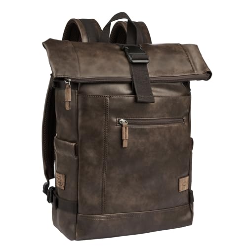 camel active Herren Rucksack mit strukturierter Optik Braun, Menswear-L von camel active