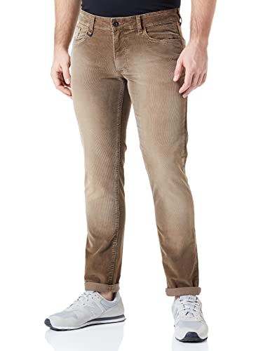 camel active Herren Slim fit Cord Hose Madison Jeans, Beige, 31W / 32L von camel active