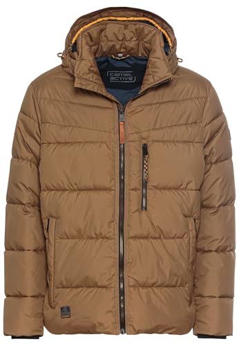 camel active Herren Steppblouson mit Abnehmbarer Kapuze Braun, menswear-48 von camel active