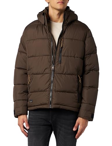 camel active Herren Steppjacke mit Abnehmbarer Kapuze Braun, menswear-60 von camel active