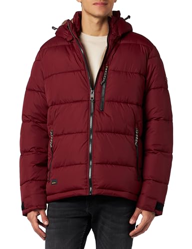 camel active Herren Steppjacke mit abnehmbarer Kapuze Rot menswear-46 von camel active