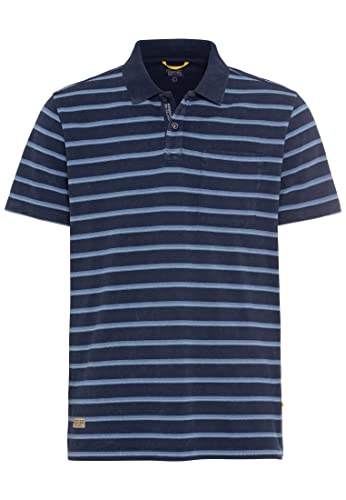 camel active Herren Streifen Poloshirt aus Reiner Baumwolle Blau, Menswear-M von camel active