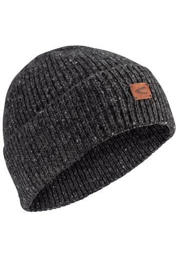 camel active Herren Strickbeanie mit Merinowolle Dunkelgrau Menswear-OS von camel active