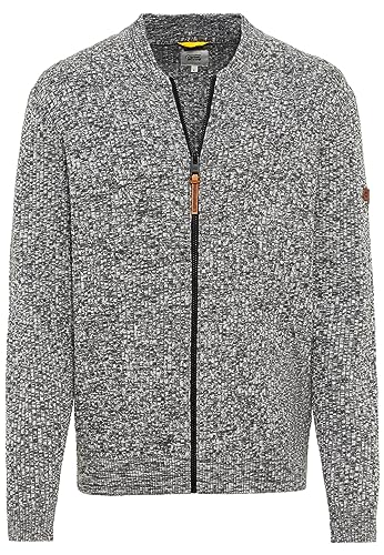 camel active Herren Strickjacke aus einem Soften Baumwollmix Grau Menswear-XXL von camel active