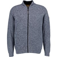 camel active Herren Strickjacke grau Baumwolle gemustert von camel active