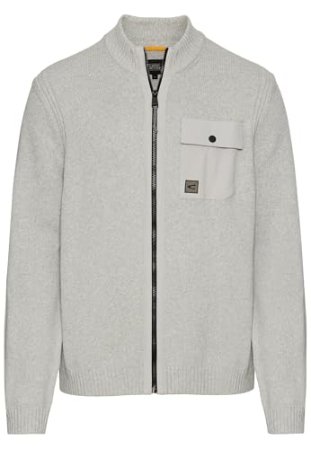 camel active Herren Strickjacke mit Troyer-Kragen Grau, menswear-3XL von camel active