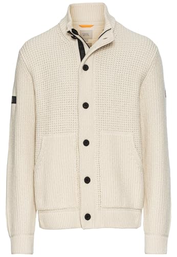 camel active Herren Strickjacke mit verstecktem Reißverschluss Creme, Menswear-XXL von camel active
