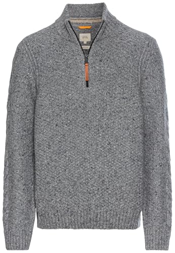 camel active Herren Strickpullover mit Troyer-Kragen Steingrau, Menswear-XXL von camel active