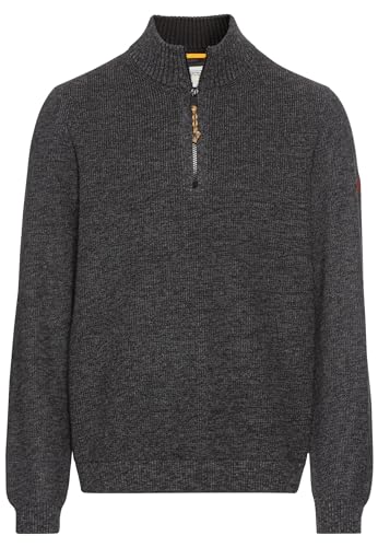 camel active Herren Stricktroyer aus Baumwollmix Dunkelgrau, Menswear-S von camel active