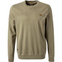 camel active Herren Sweatshirt grün Baumwolle unifarben von camel active