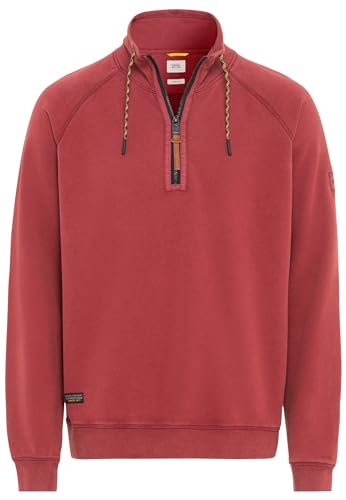camel active Herren Sweatshirt mit Stehkragen aus Reiner Baumwolle Rot menswear-3XL von camel active