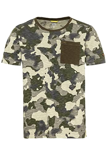 camel active Herren Kurzarm T-Shirt mit Camouflage Print Khaki Menswear-S von camel active