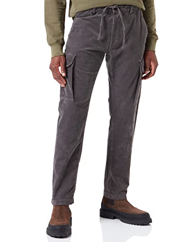 camel active Herren Tapered Fit Cargo Cordhose 30 Dunkelgrau menswear-31/30 von camel active