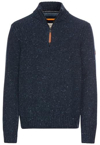 camel active Herren Troyer Pullover aus einem Wollmix Nachtblau, Menswear-XXL von camel active
