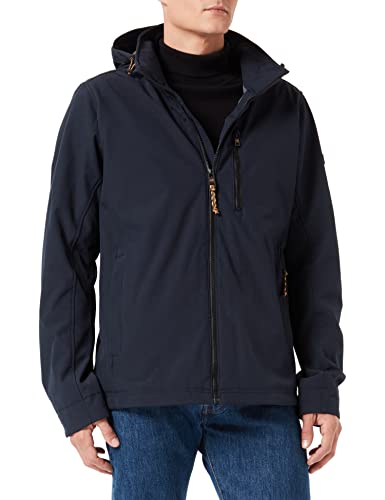camel active Herren Wind- und Wasserabweisende Softshell-Jacke mit Abnehmbarer Kapuze Dunkelblau, menswear-26 von camel active
