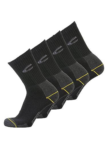camel active Herren boot Socke aus Bio Baumwolle 4er Pack uni basic anthrazit melange, schwarz Größe 39-42 und 43-46, Farben:black, SockSizes:43-46 von camel active