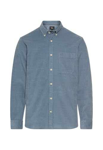 camel active Herren fleXXXactive® Langarm Shirt mit Button-Down-Kragen und Brusttasche Steinblau, Menswear-M von camel active