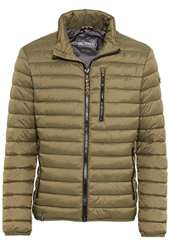 camel active Herren leichte wasserabweisende Übergangsjacke Stepp-Blouson aus recyceltem Material in Schwarz, Grün und Dunkelblau Oliv menswear-54 von camel active