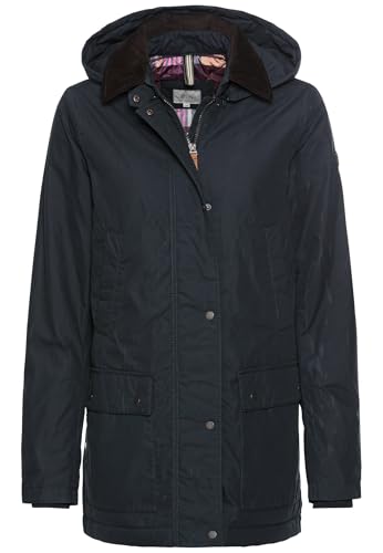 camel active Damen Wachsjacke mit Abnehmbarer Kapuze Dunkelblau, womenswear-42 von camel active