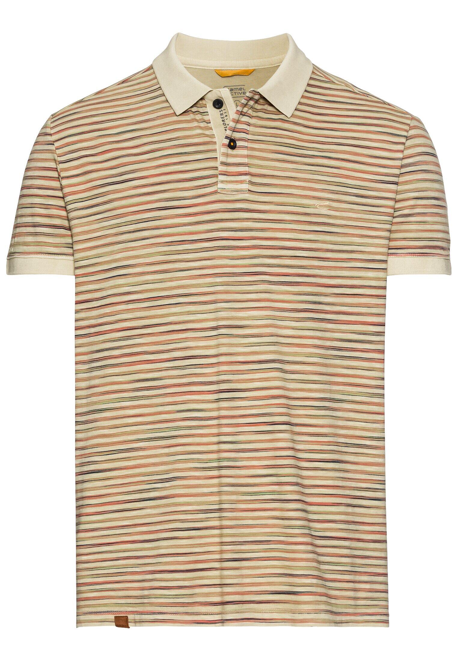 camel active - Jersey Poloshirt mit Multicolour-Streifen beige - Gr. - XXL von camel active