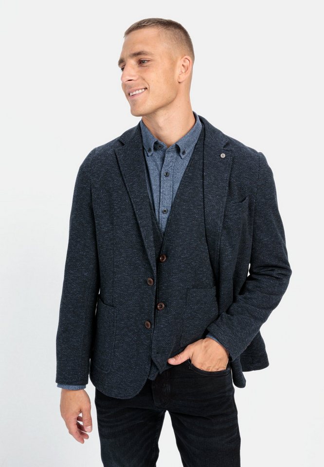 camel active Jerseysakko in melierter Optik Langarm Reverskragen Jerseysakko von camel active