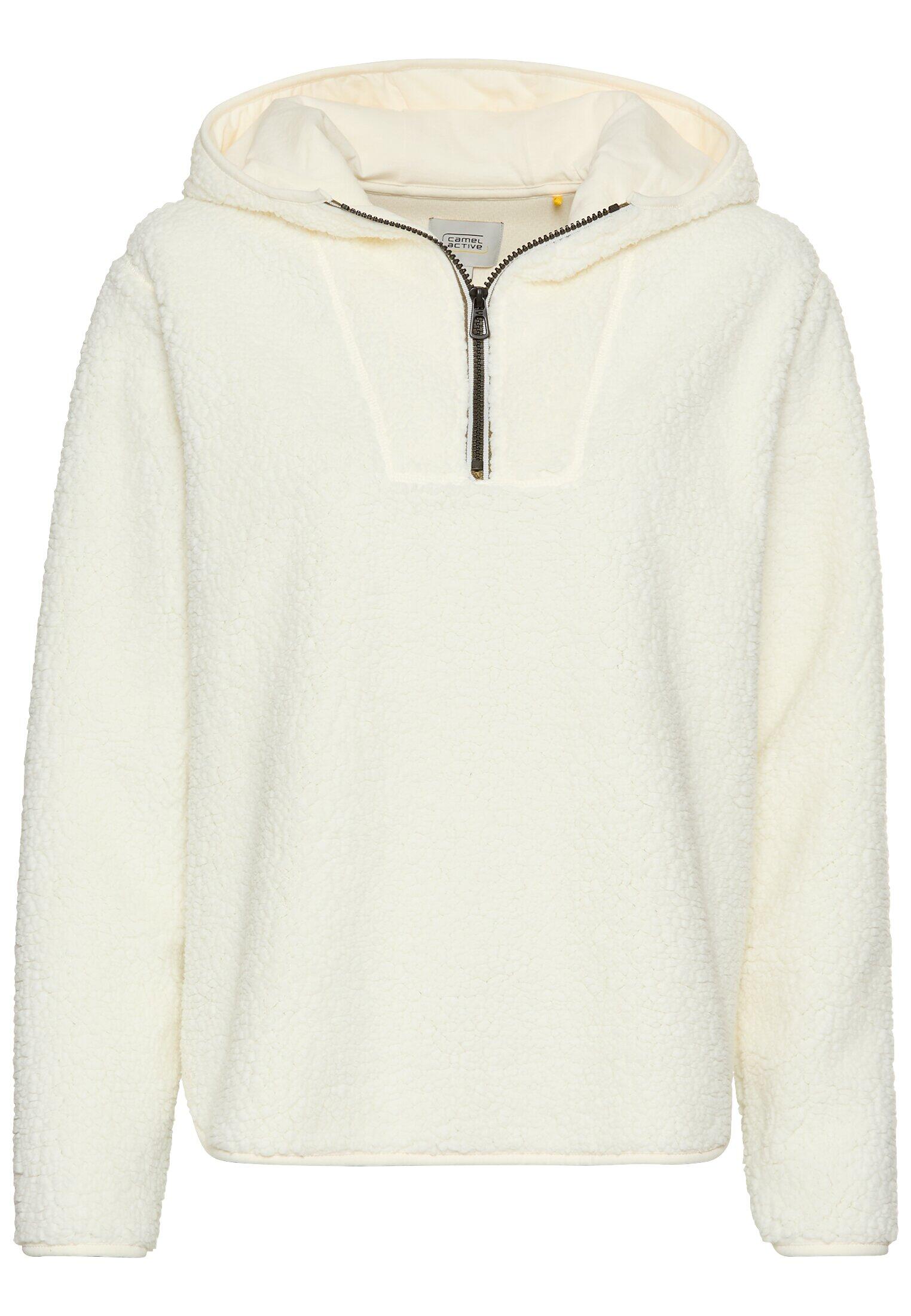 camel active - Kapuzenpullover aus Teddyfleece milk white - Gr. - M von camel active