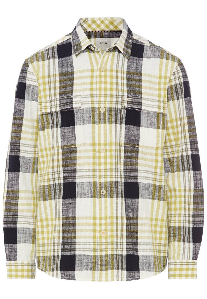 camel active - Kariertes Langarm Hemd aus Baumwolle moss - Gr. - M von camel active