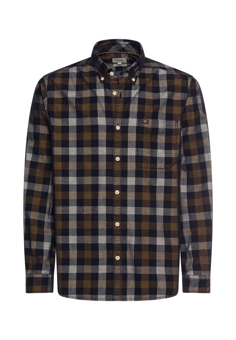 camel active - Kariertes Langarm Hemd mit Brusttasche dark brown - Gr. - 3XL von camel active