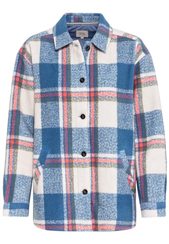 camel active Damen Overshirt mit gebürsteter Wolle Blau-Pink, Womenswear-XXL von camel active