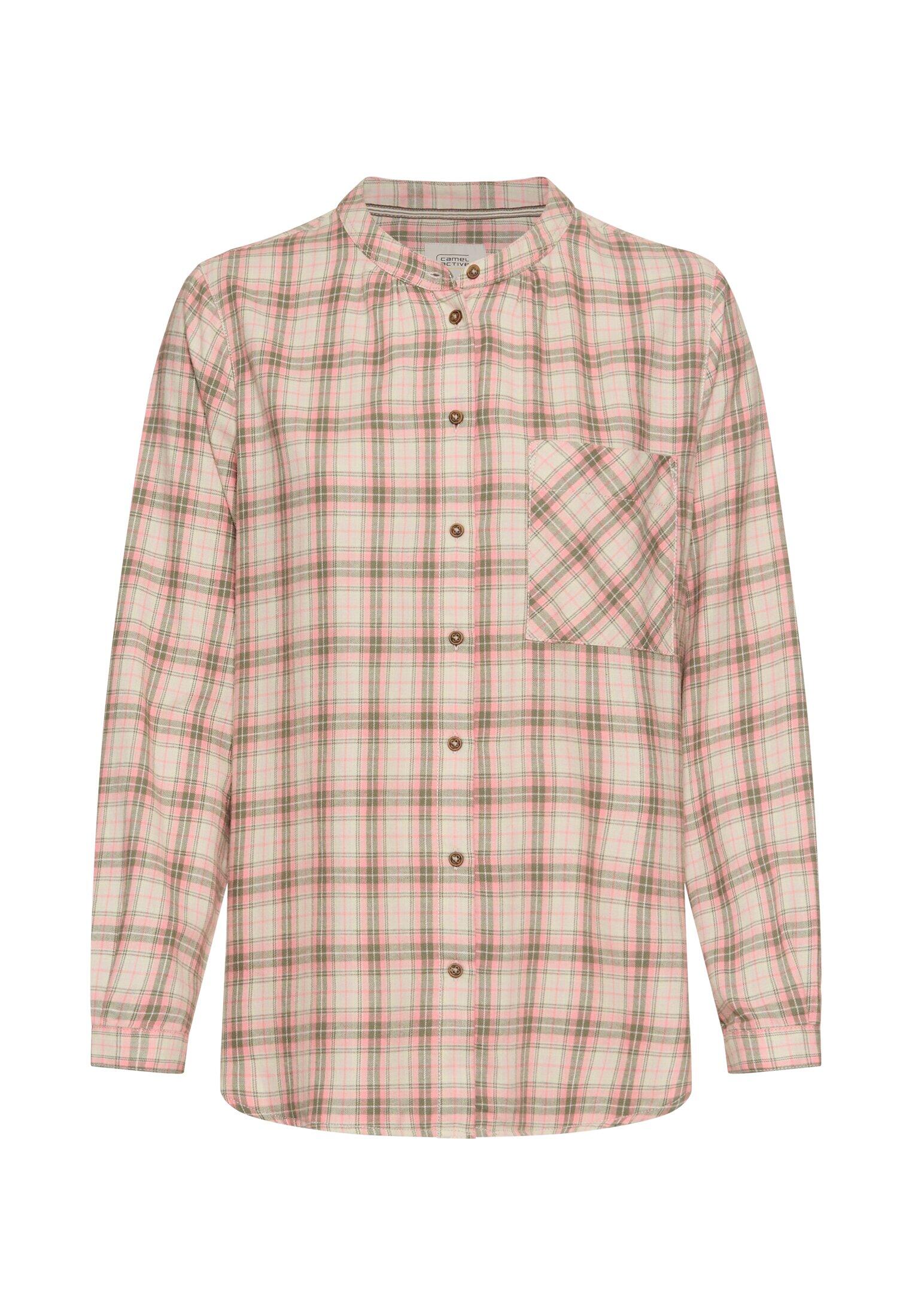 camel active - Karobluse aus Baumwollmix mauve pink check - Gr. - XS von camel active