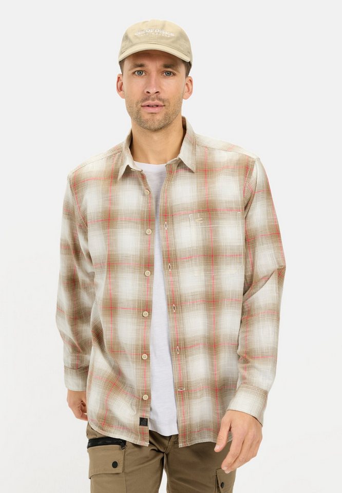 camel active Karohemd aus Baumwolle Langarm Kentkragen Kentkragen von camel active