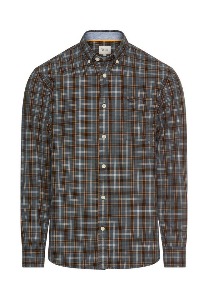 camel active Karohemd aus reiner Baumwolle Langarm Button-Down Button-Down von camel active
