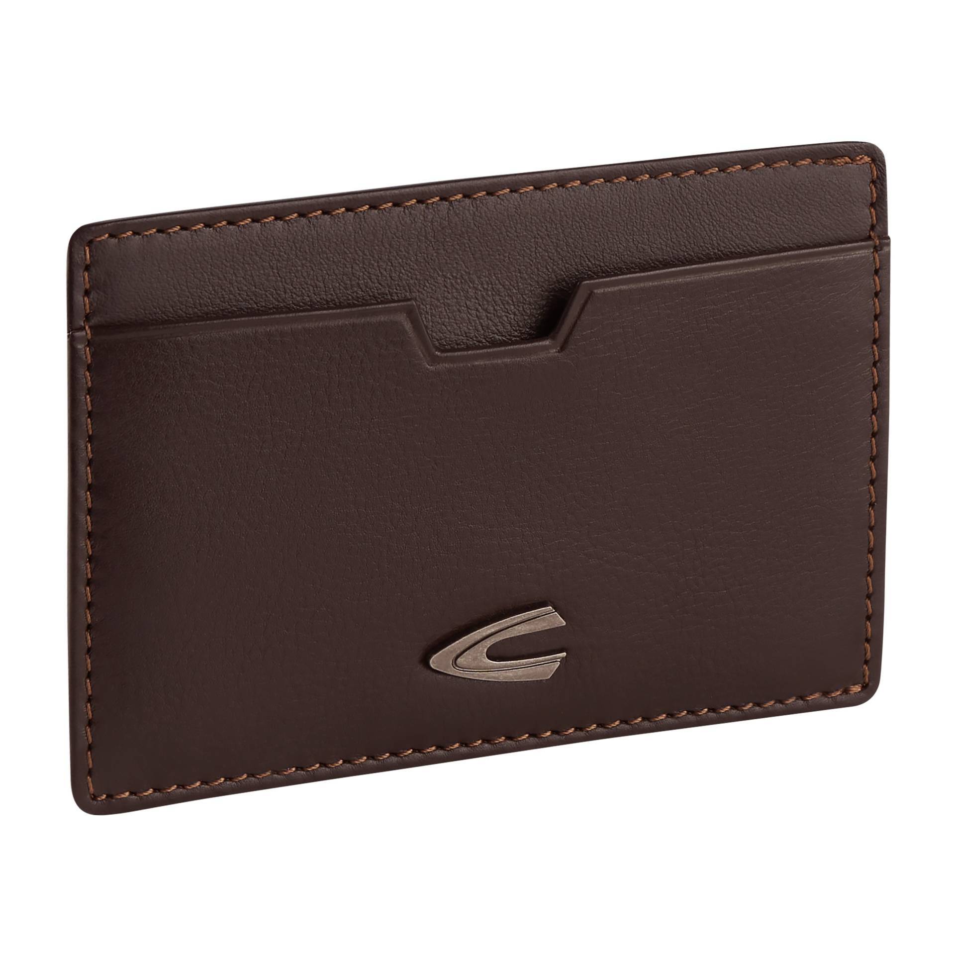 camel active Kartenetui "Vegas" aus hochwertigem Rindsleder mit Metalllogo von camel active