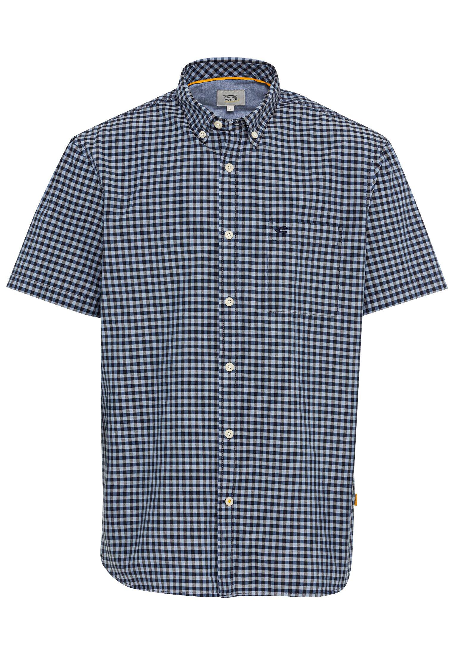 camel active - Kurzarm Hemd aus reiner Baumwolle night blue - Gr. - L von camel active