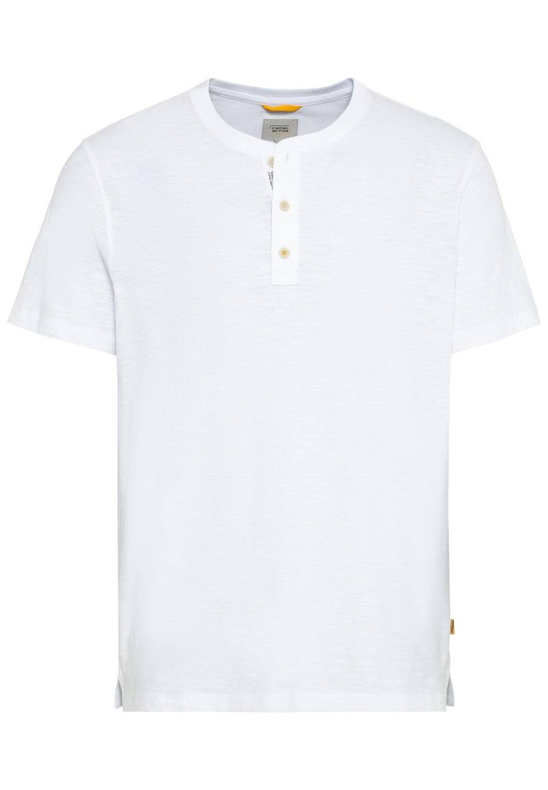 camel active - Henley T-Shirt aus reiner Baumwolle white - Gr. - M von camel active
