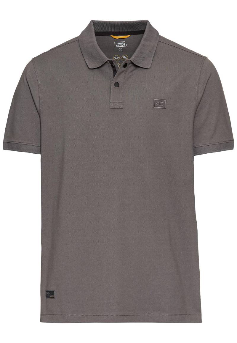 camel active - Kurzarm Poloshirt aus einem Baumwollmix thunderstorm - Gr. - M von camel active